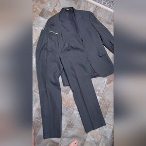 Mens Dark Grey Pinstripe Suit